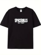 Baskılı Oversize Bisiklet Yaka T-shirt - Siyah resmi
